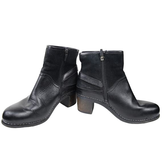Dansko "Hayley" Black Leather & Suede Block Heeled Biker Bootie EUR. 36 US 5-5.5 - Picture 2 of 9